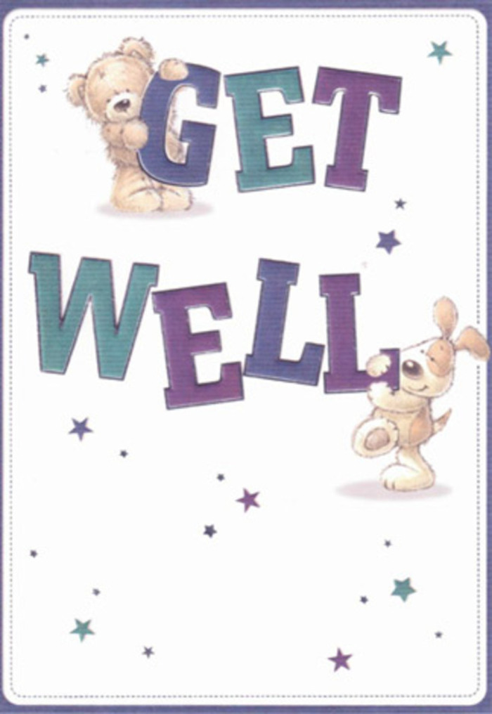 Infused with warmth and gentle encouragement, this illustrated get well card captures the spirit of heartfelt care found throughout Hampton. It features two whimsical companions-a tender bear with golden, downy fur and a lively puppy with expressive, velvety ears-working together to deliver cheerful wishes. Around them, an array of playful stars in mixed hues of indigo, teal, and purple twinkle across a softly luminous background, reminiscent of evenings by the Thames. The typography is bold and friendly, its purple-to-aqua gradients grounding the design in optimism and reassurance. The tactile brushwork suggests the bear's fluff and the puppy's silky coat, echoing the feeling of hands-on comfort familiar to those who receive a bouquet crafted by Flowers Hampton. Every element, from confident lettering to dancing stars, has been placed with intention, as if to say that hope and support are present in every detail. The resulting mood is airy and light-a gentle invitation to healing and contentment, perfect for sending to a neighbour recovering nearby or a loved one convalescing in Hampton village. This card, much like a thoughtfully arranged bouquet, carries an uplifting spirit sure to brighten any hospital room or living space across the community.